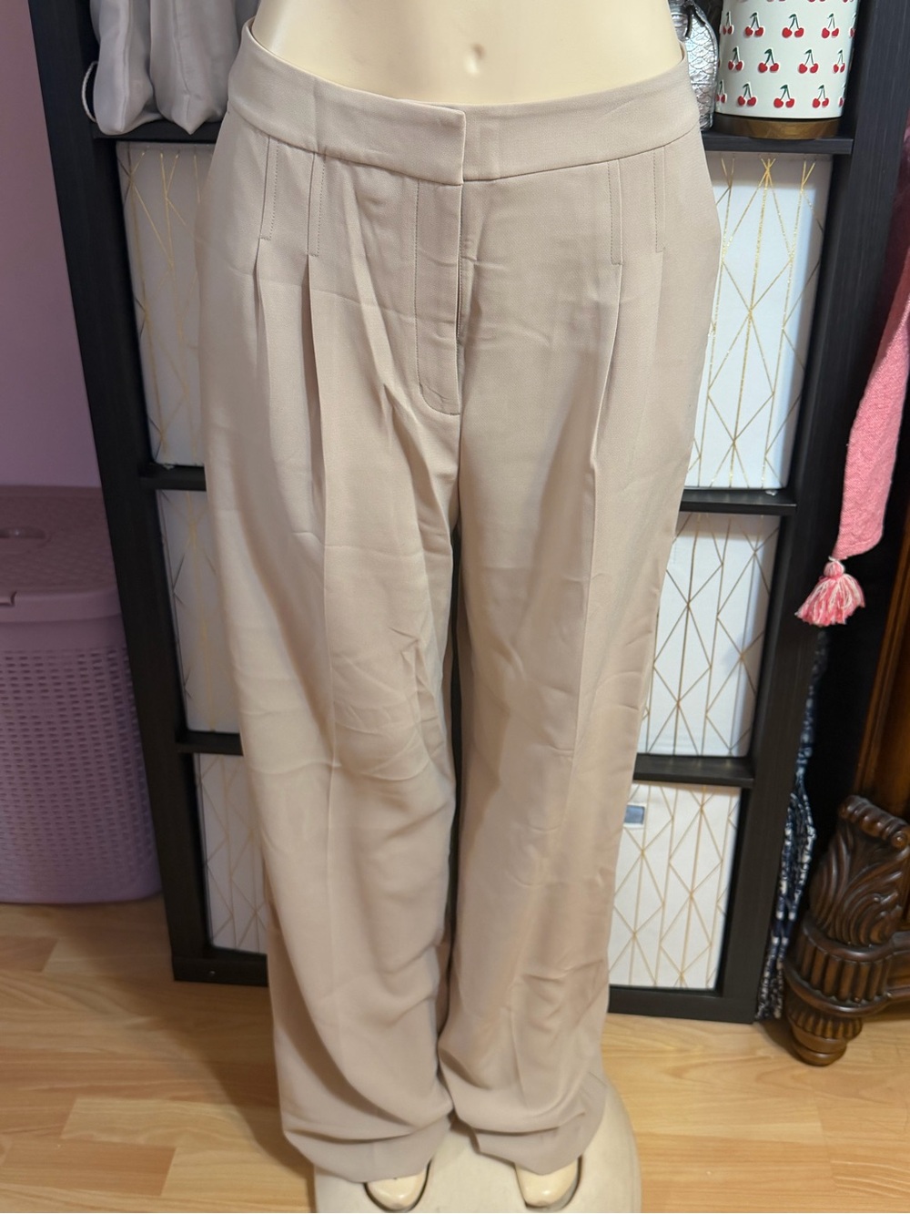 Express Beige Wide-Leg Trousers